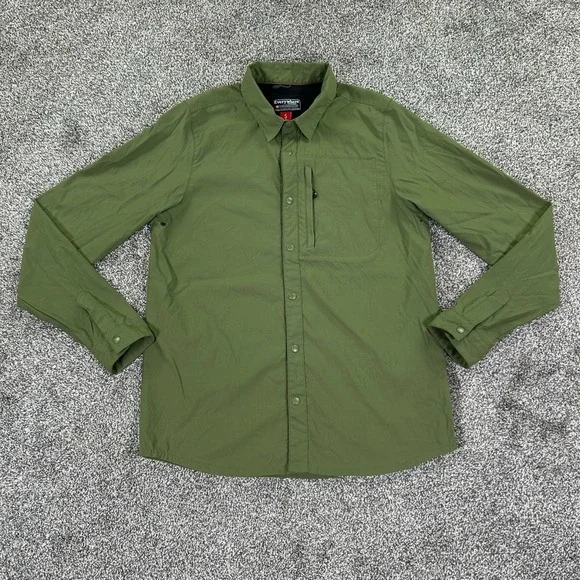 686 Everywhere Collection Snap Up Shirt Men Small Green Lightweight Long Sleeve - Picture 2 of 16